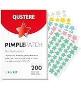 QUSTERE Pimple Patches for Face, Hydrocolloid Acne Patches, Cute Star Zit Covers, Colorful Spot S...