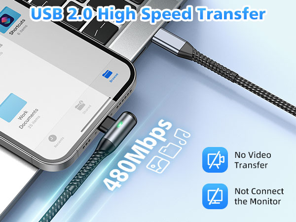 90 Degree USB C to USB C Dual Type C Cable