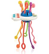 Yrissmiss Baby Sensory Toys Montessori Pull String Toys, Food Grade TPE Travel Toys for Babies, A...