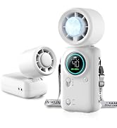 TZCYOTO Handheld Turbo Fan with Ice Cooling, High Speed Personal Fan, Neck Fan Rechargeable Batte...