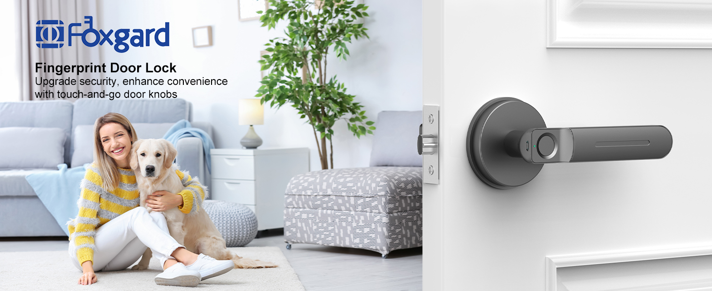 Foxgard FD01 Black Fingerprint Door Lock