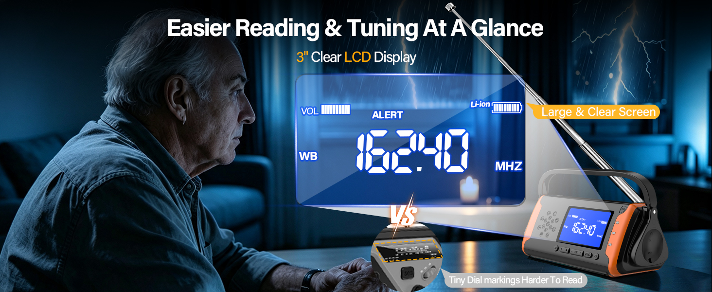 LCD Screen emergency radio