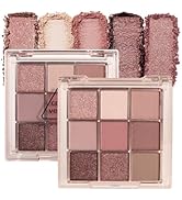 CAKAILA 9 Colors Colorful Eyeshadow Palette Makeup,Rose Gold Brown Nude Purple Matte Shimmer Neut...