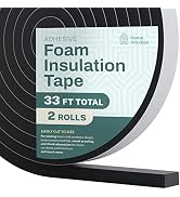 33 Ft Self Stick High Density Foam Insulation Tape Adhesive Weather Stripping Seal for Doors and ...