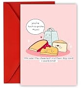 Faythory Funny Mothers Day Card for Mom, Cute Cheesy Pun Card, Happy Mothers Day Card, Birthday C...