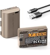 K&F Concept 2-Pack LP-E6NH Battery with USB-C 2H Fast Charging R7 Battery Compatible with Canon R...