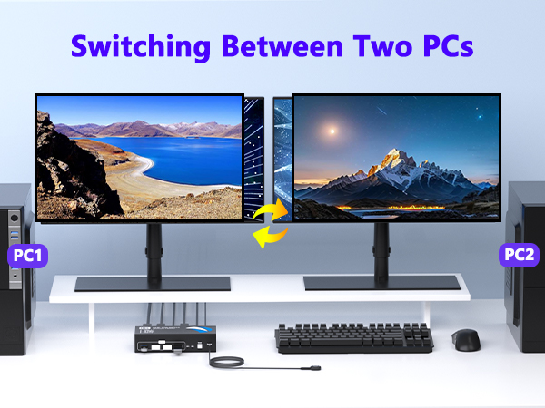KVM Switch 2 Monitors 2 Computers