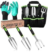 Heavy Duty Garden Tool Set - Gardening Tools Set with Bag and Non-Slip Rubber Grip - Garden Hand ...