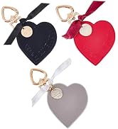 CALFOVERA 3 Colors PU Leather Heart Keychain Key Ring Organizer Heart Shaped Pendants Keychain Ho...