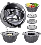 4-1 Colander with Bowl Set - Pasta Strainer - Colander for Kitchen - Strainers and Colanders Rice...