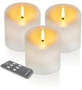 TECHLONG Outdoor Waterproof Flameless Candles with Timer, Remote Control Battery Operated Candles...