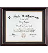 DOAI ART Diploma Frame 14 x 17 with Mat Solid Wood Display Document/Certificate 16x20 without Mat...