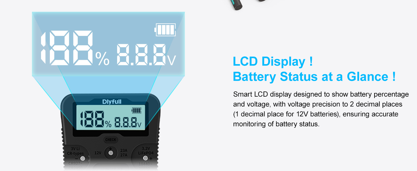 LCD display battery tester