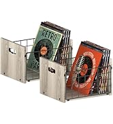 YBING 2 Pack Vinyl Record Storage Crate Wooden, Albums Storage for Vinyl Records, LP Vinyl Record...