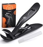 Toenail Clippers for Thick Nails - Angled Head, Wide Jaw, INXEN Ergonomic Long Handle Toe Nail Cl...