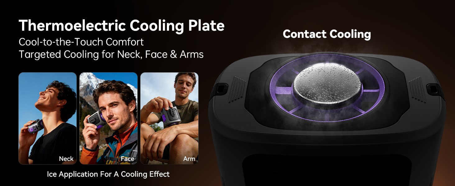 This waist fan features advanced thermoelectric cooling technology for instant relief