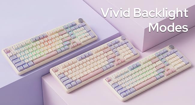 Redragon K768 PRO wireless gaming keyboard vivid backlight modes for colorful gaming setup