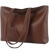 ALUWU Tote Bag for Women with Zipper Faux Leather Shoulder Handbags Work Purses