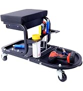 Donext Mechanic Stool 300 LBS with Wheels, Heavy Duty Rolling Mechanics Seat, Garage Workshop Cha...