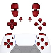 eXtremeRate Replacement D-pad R1 L1 R2 L2 Triggers Share Options Face Buttons, Scarlet Red Full S...