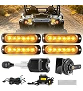 HMCYCI UTV Turn Signal Kit with Horn, Plug & Play Street Legal Blinker Kit with Brake Lights & Ha...