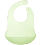 Olababy Fold N Go Silicone Baby Bib w Travel Case | Lightweight Design Eases Pressure Bruising fo...