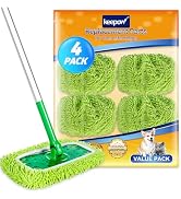 KEEPOW Reusable Mop Pads Compatible with Swiffer Sweeper Mop, Microfiber Dry Sweeping Cloths, Was...