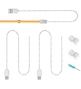GXILEE USB to COB LED Strip Light Connector Cable, 1.64ft USB Extention Power Connectors for 5v 2...