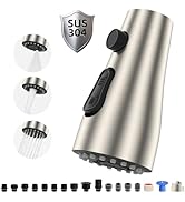 Hibbent Metal Pull Down Spray Head for Kitchen Faucet, Kitchen Sink Spray Nozzle with 15 Adapters...