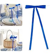 AIMUDI Royal Blue Bows 4.5 × 9" Satin Bow for Gift Wrapping Twist Tie Bows Premade Ribbon Bow for...