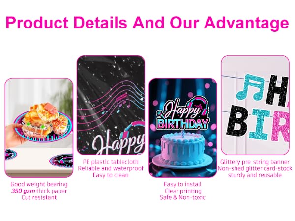 music birthday decorations