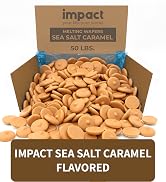 Sea Salt Caramel Flavored Melting Wafers, 50 lb Bulk Case – Perfect for Caramel Dips, Drizzles, M...