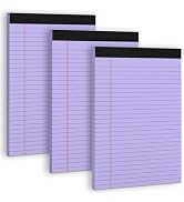 Purple Legal Pad 8.5 x 11 Wide Ruled Note Pads, 3 Pack Notepads 8.5 x 11 Lined Paper Wide Ruled W...