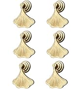 MOROBOR Ginkgo Leaf Shape Knob Handles, 6pcs Golden Drop Pendant Pull Handle Hardware Drawer Sing...
