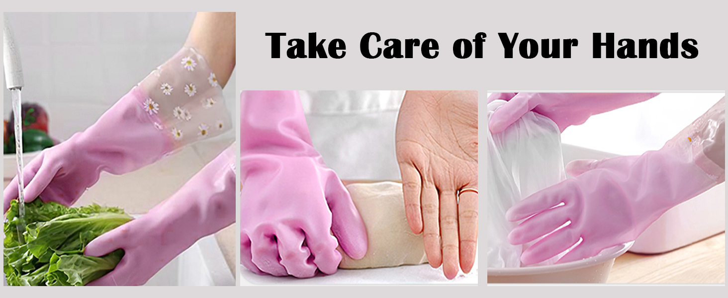 Reusable Rubber Gloves for Dishwashing