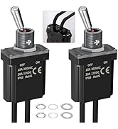 DaierTek IP68 Waterproof Latching Heavy Duty Pre-Wired Toggle Switch SPST ON-Off Function 12V DC ...