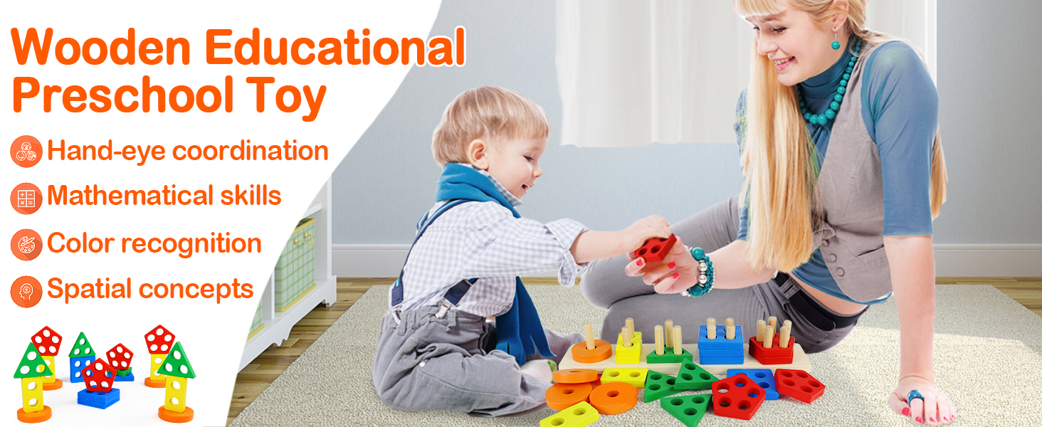 Wooden Shape Sorter for Toddlers