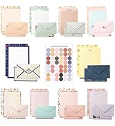 91 Pcs Stationery Paper Envelopes Set Includes 60 Lined Writing Paper & 30 Envelopes with 48 Colo...