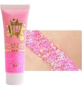 Go Ho Chameleon Rose Body Glitter Gel for Face Body Eye Lip Hair and Nails - Holographic Long Las...