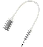White Audio Adapter Cable, 3.5mm Male to Type C Female Audio Cable Cord Analog Cable Type-C Conve...