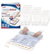 TAILI 15 Travel Compression Bags, Roll Up Space Saver Bags (5 Small+5 Medium+5 Large), Hand Roll ...