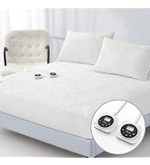 Queen Size Electric Heated Mattress Pad - Quilted Bed Warmer with Memory & Preheat Functions, 12 ...