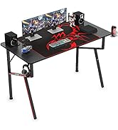 EUREKA ERGONOMIC Gaming Desk 47 Inch, K Shaped Home Office PC Computer Desk Table for Gamer with ...