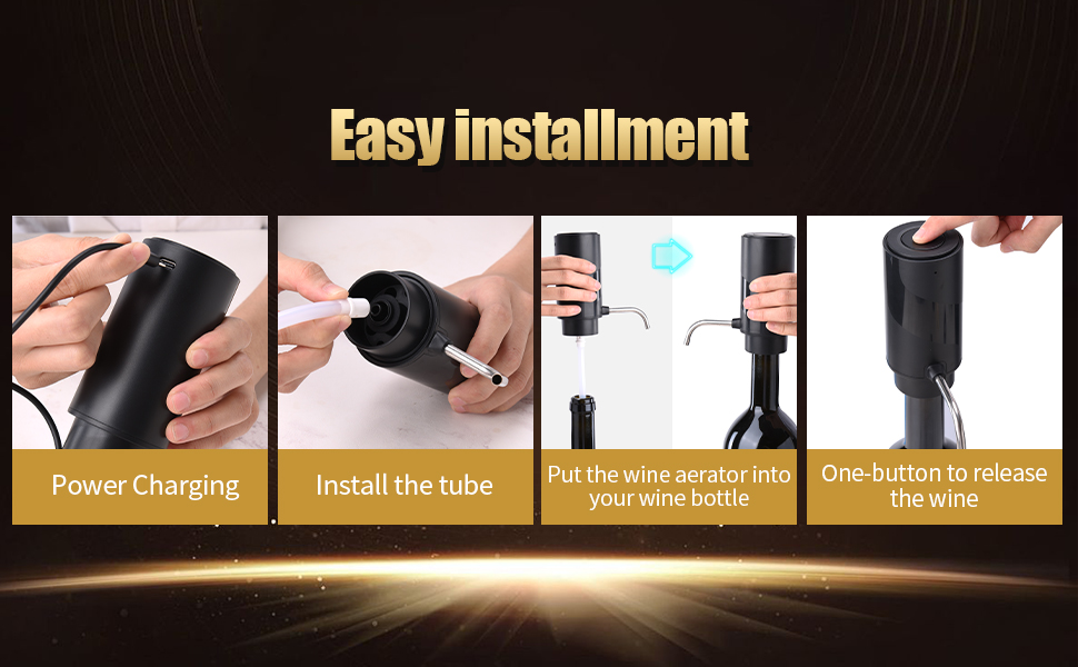 Easy to use and portable. With just a simple click, enjoy fully aerated wine anytime, anywhere.