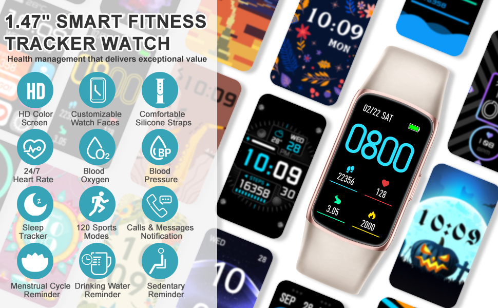 fitness tracker waterproof fitness tracker heart rate monitor blood oxygen sleep tracker women mens