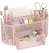 SUPEASY Mesh Desk Organizer, Desk Accessories & Workspace Organizers with Drawers, Pencil Holder ...
