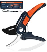 Inwell Bypass Pruning Shears for Gardening, 8” Garden Scissors with Teflon Coated, High-Carbon St...