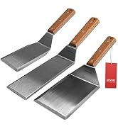 Stainless Steel Spatula Set, Grill Spatula Set with Full Tang Handle & Beveled Edges, Long Wide S...