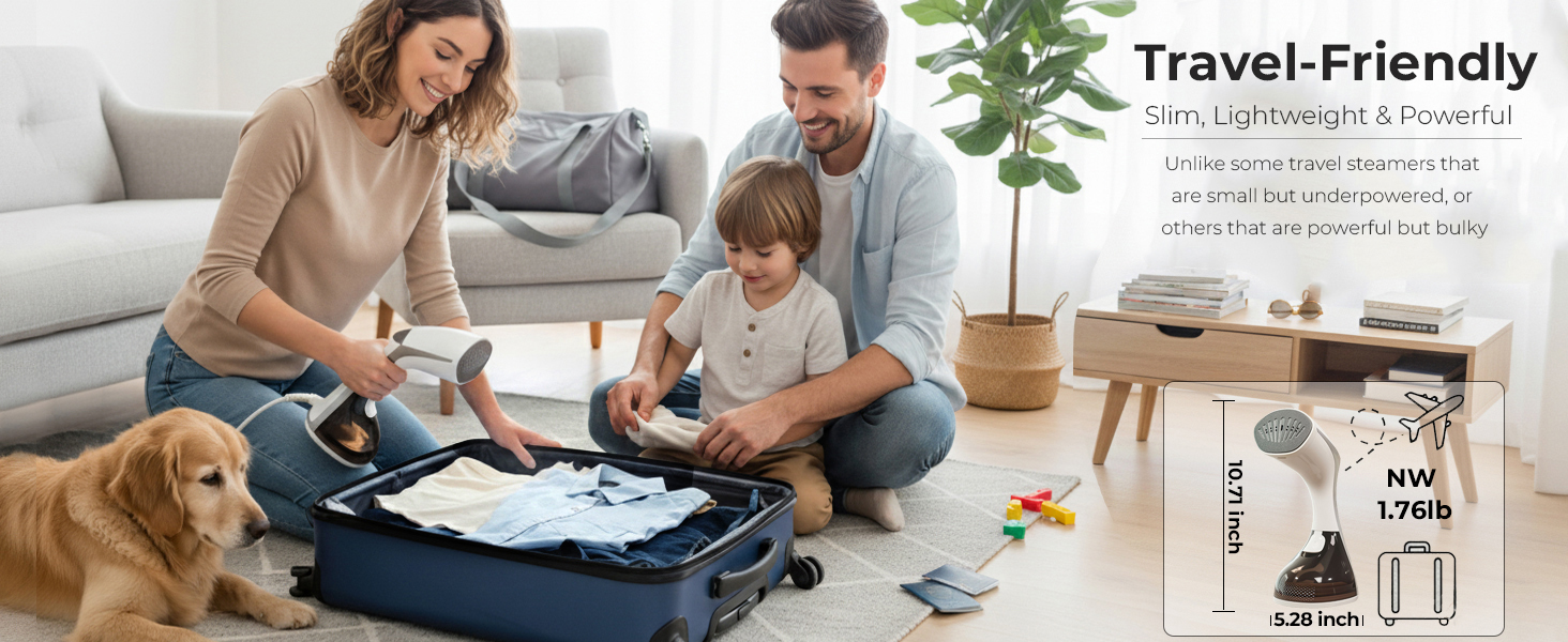 travel friendly clothes steamer