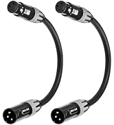 SMALL-EYE 2-Pack XLR Cable Patch Cords,3-Pin XLR Male to XLR Female Black Mic Cables,Pro Grade 22...